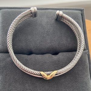 David Yurman sterling silver with gold cross bracelet